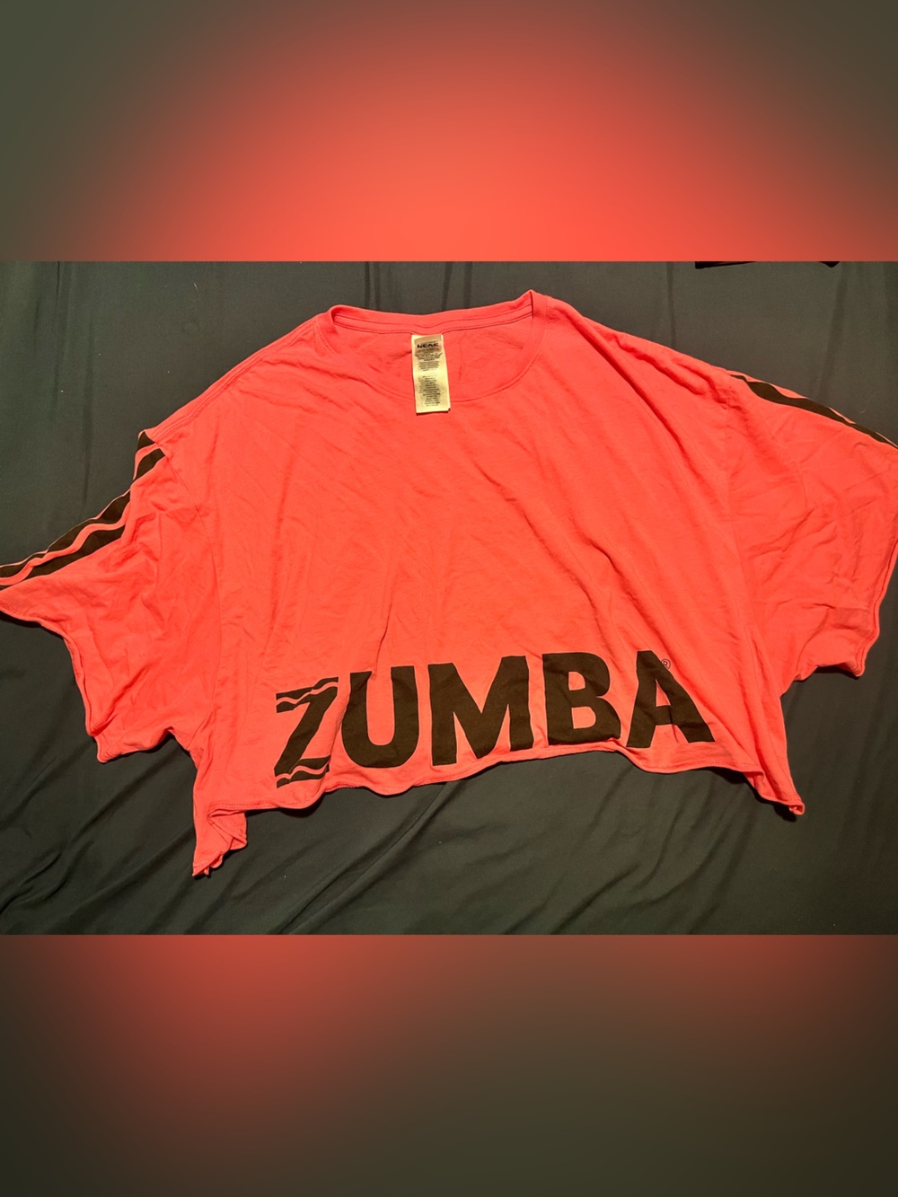 Zumba Fitness Hot Pink Cropped Graphic Tee with Black Logo